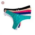 Strings en dentelle, ensemble stylé de 6 pièces en coton