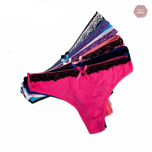 Coffret de strings en coton et dentelle, 6 options tendances