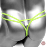 Sous-vêtement sexy fleuri à entrejambe ouvert pour travestis
