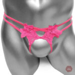 Sous-vêtement chic à entrejambe ouvert, parfait pour le travestissement