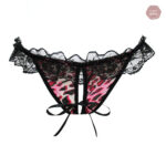 Culotte string en dentelle avec motif léopard tendance