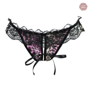 Accessoire travesti : string sexy en dentelle léopard chic