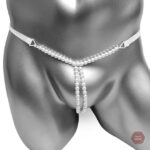 String sexy sissy avec des détails en perles raffinées