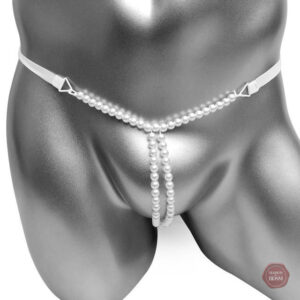 String sexy sissy avec des détails en perles raffinées