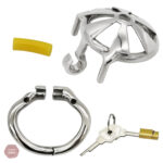 Cage de chasteté masculine, design en acier inoxydable