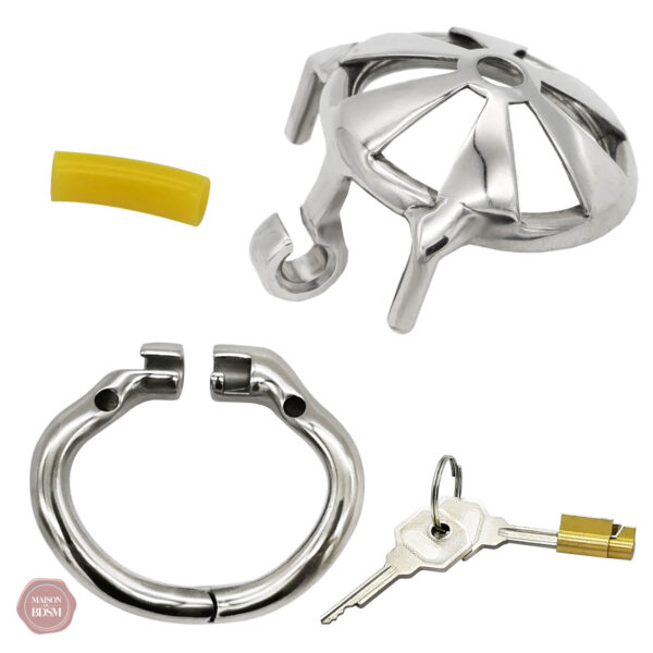 Cage de chasteté masculine, design en acier inoxydable